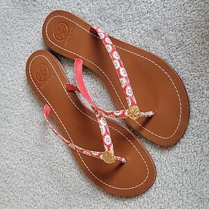 Tory Burch Flip Flops Sandals Floral Size 7